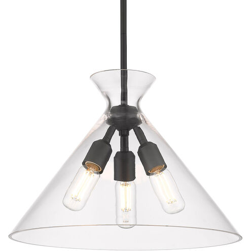 Malta 3 Light 18 inch Matte Black Pendant Ceiling Light